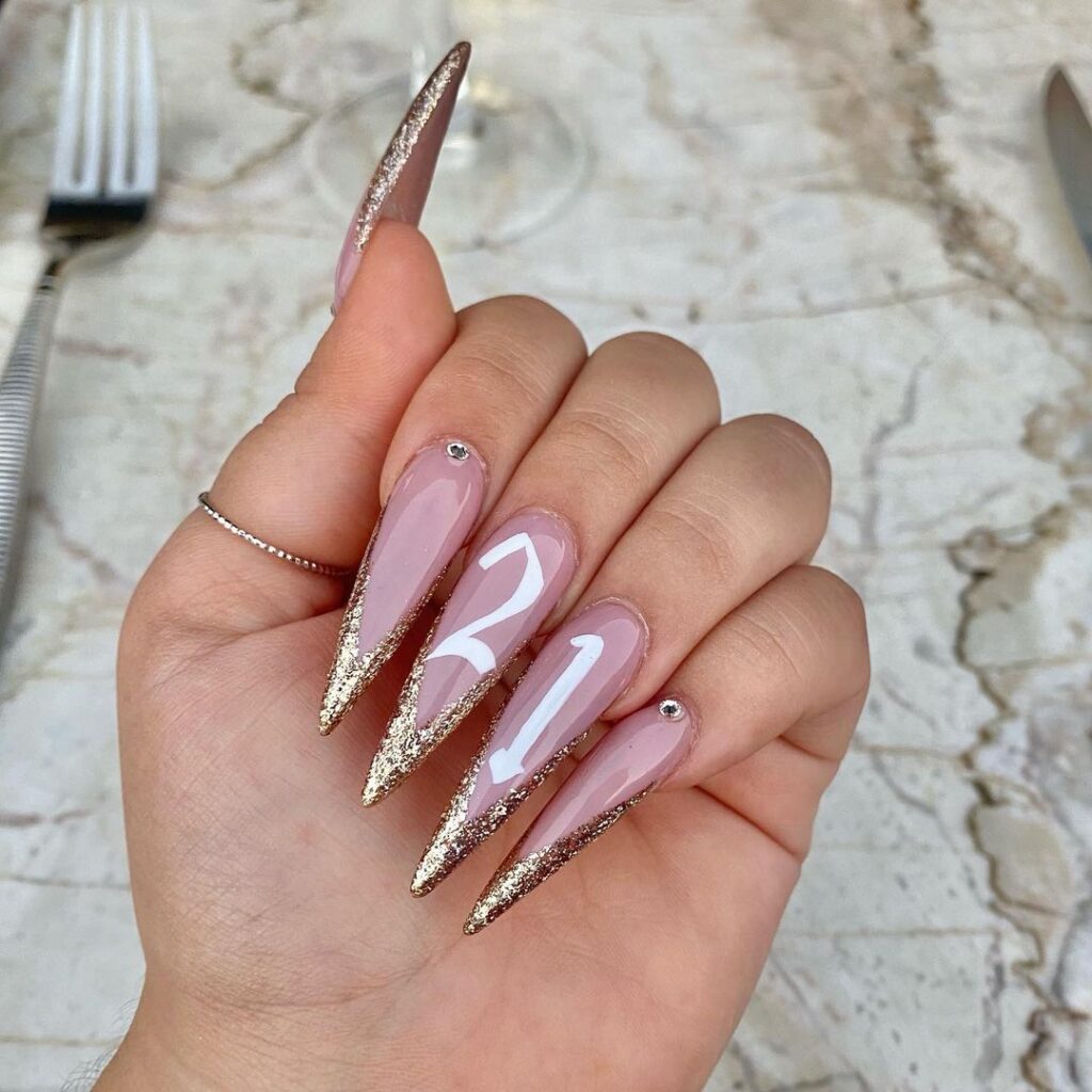 21st birthday nails