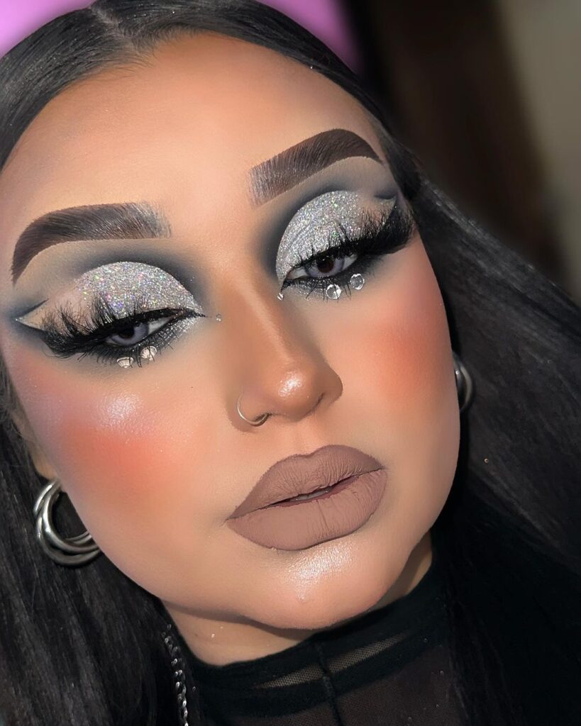 alt silver makeup look for prom