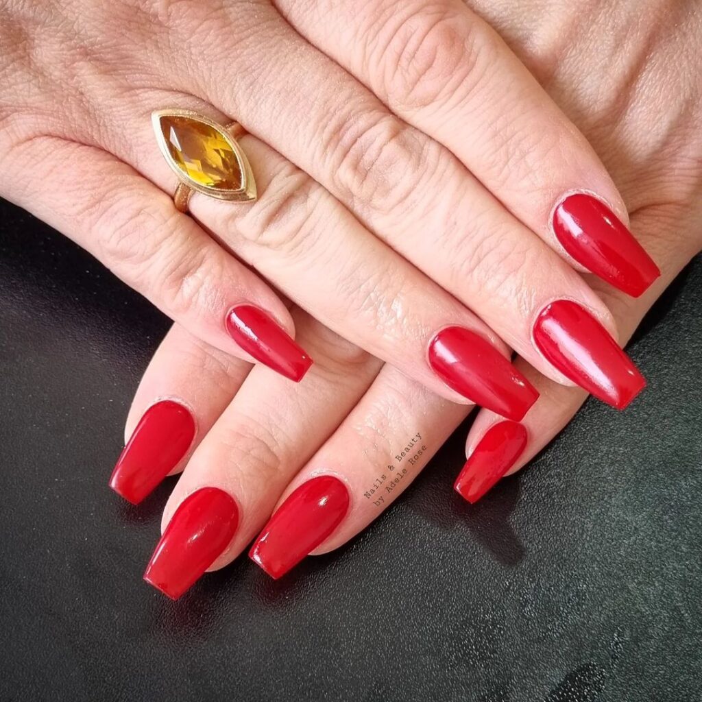 classic red spring nails