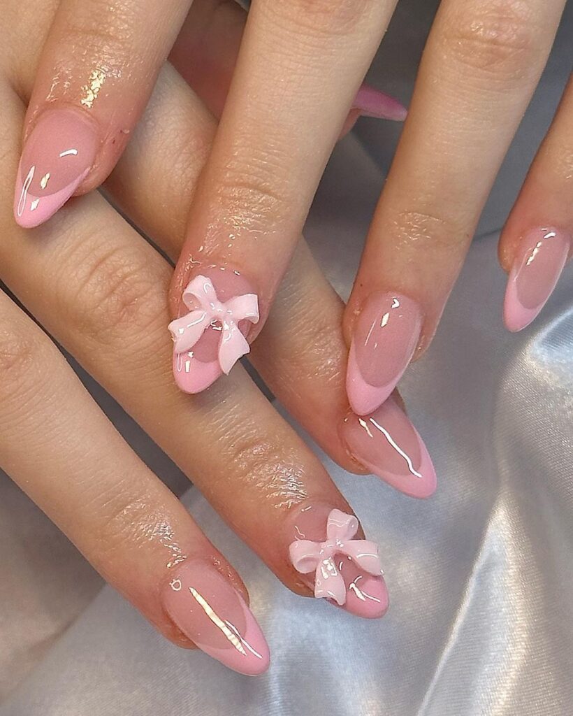 cute bow nails