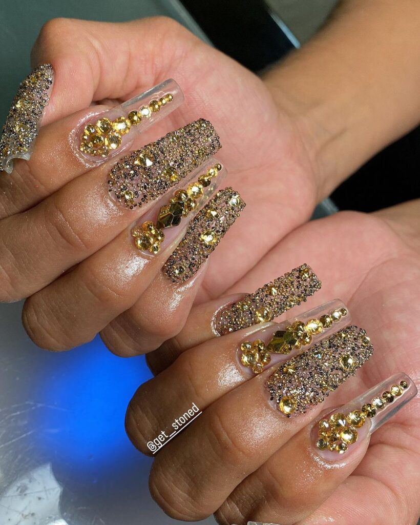 gold birthday nails