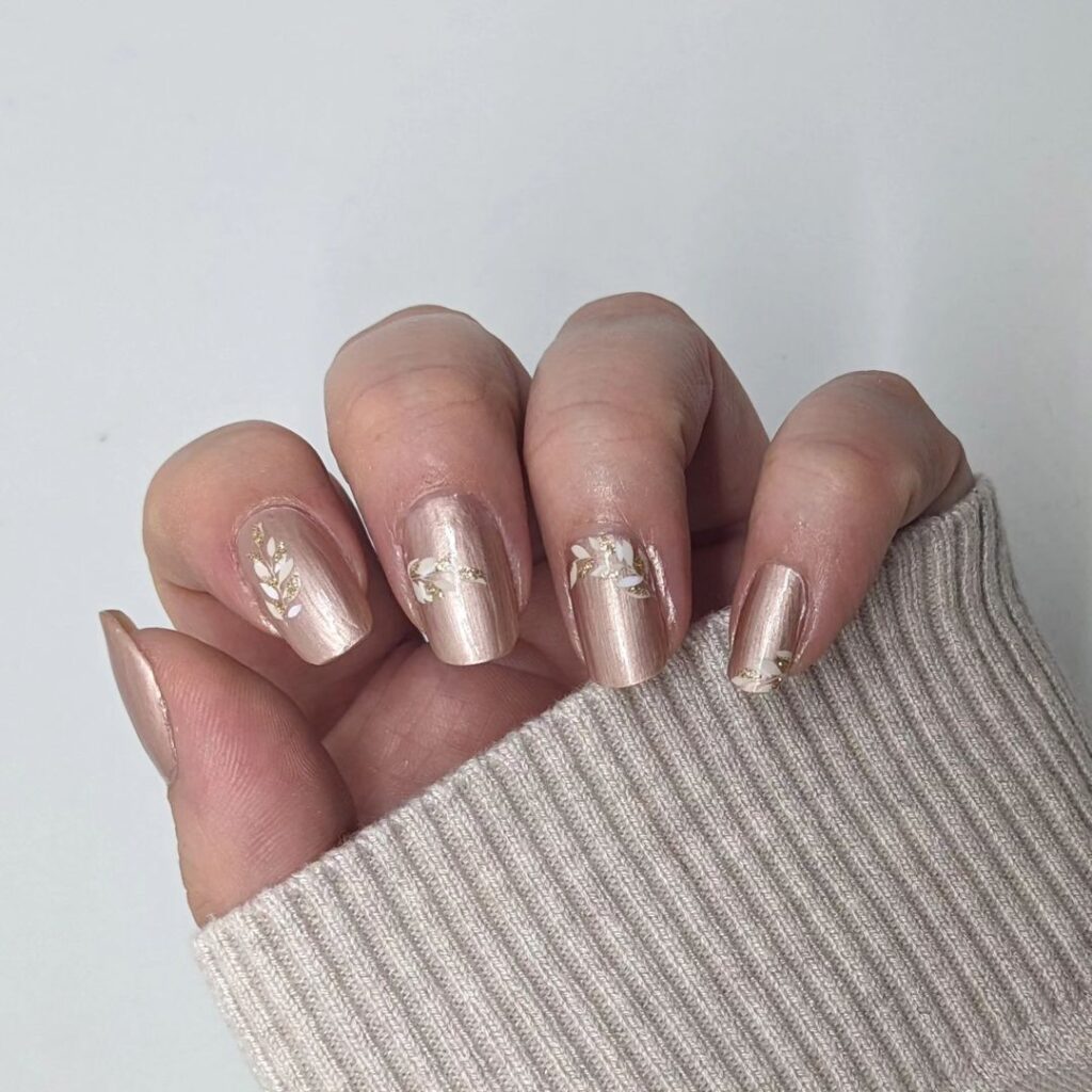 gold metallic nail polish art