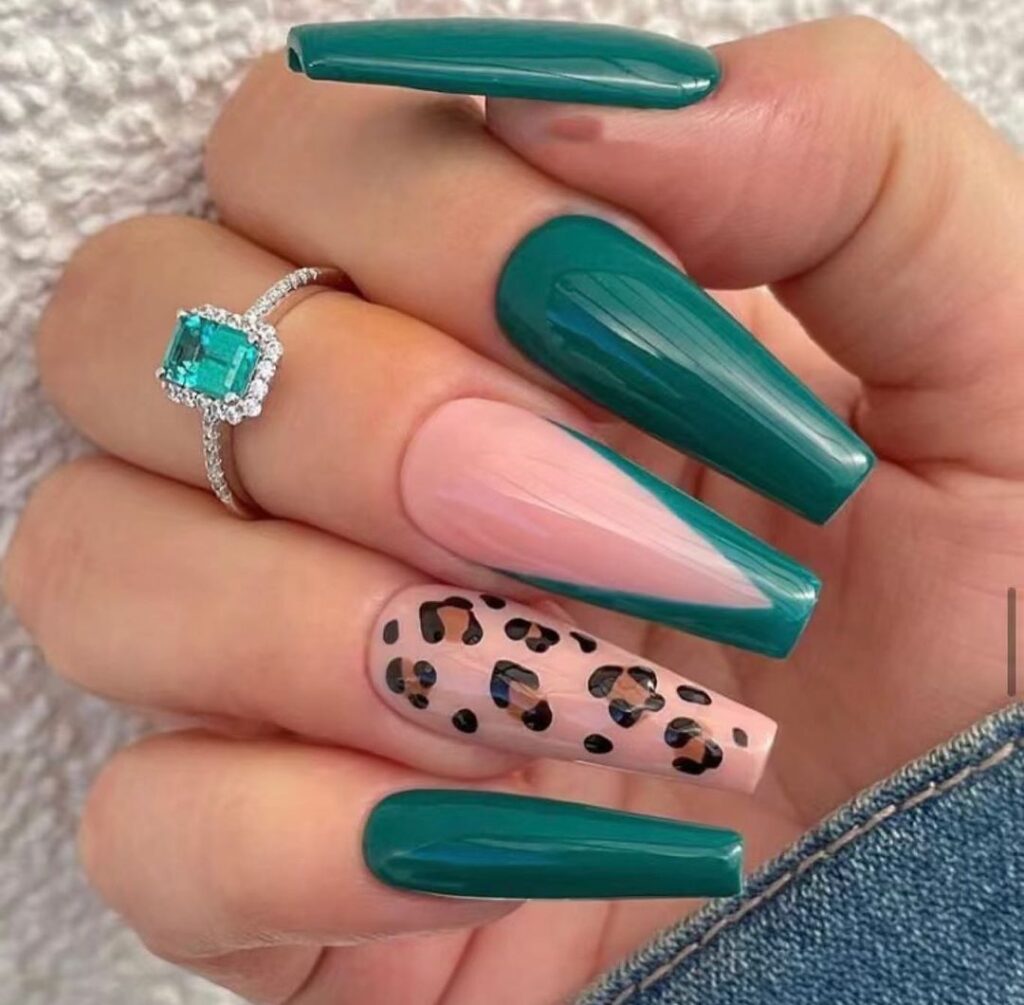 green and leopard