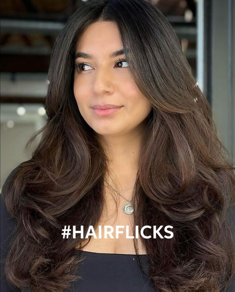 hair flicks on long tresses