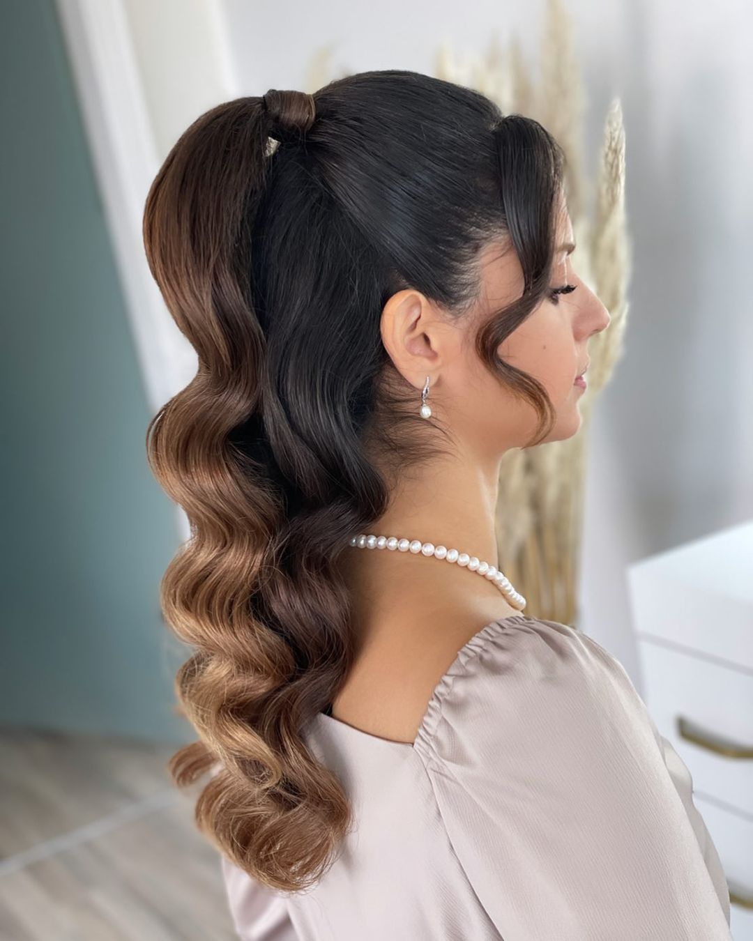 half ponytail wedding hairstyle