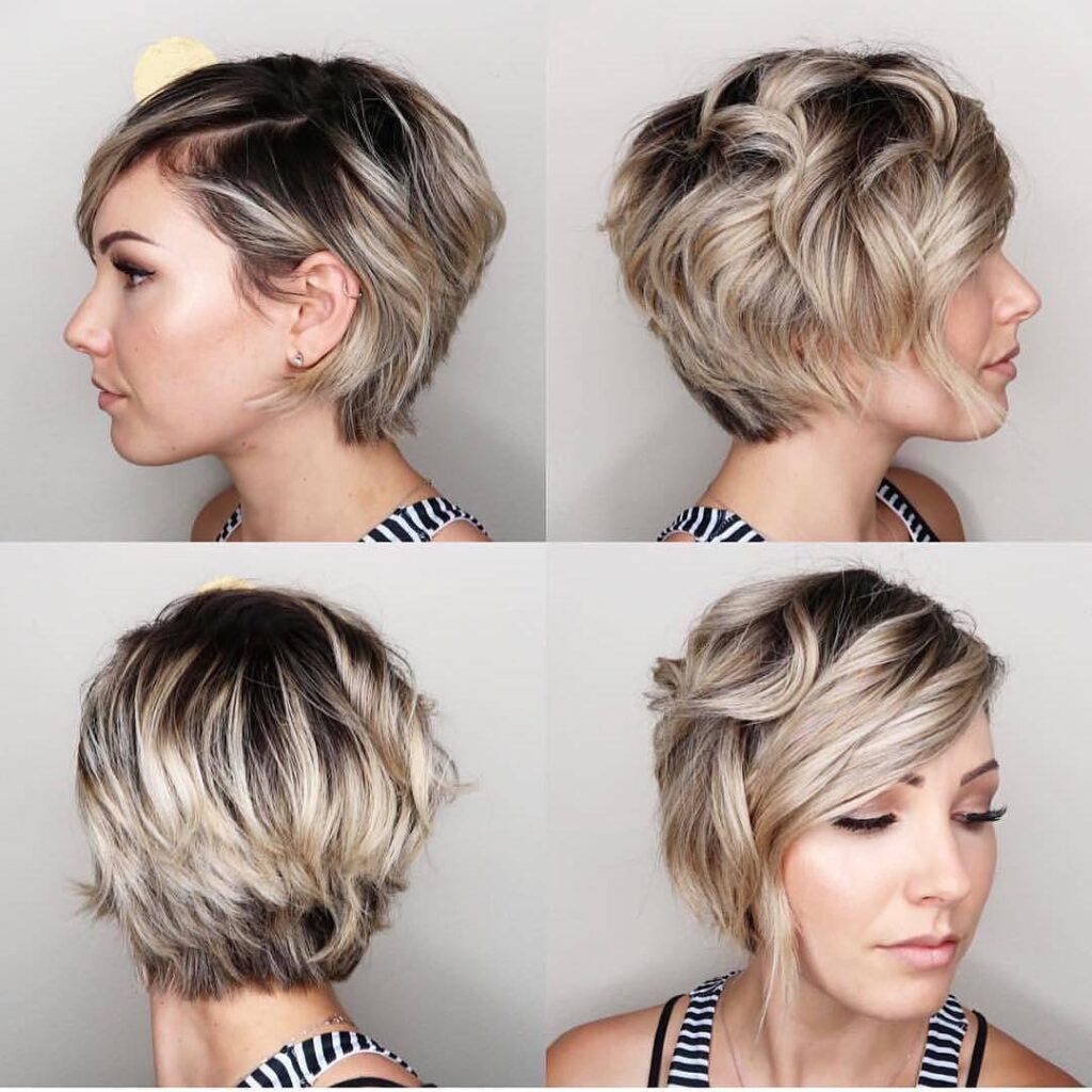 long pixie cut with side part