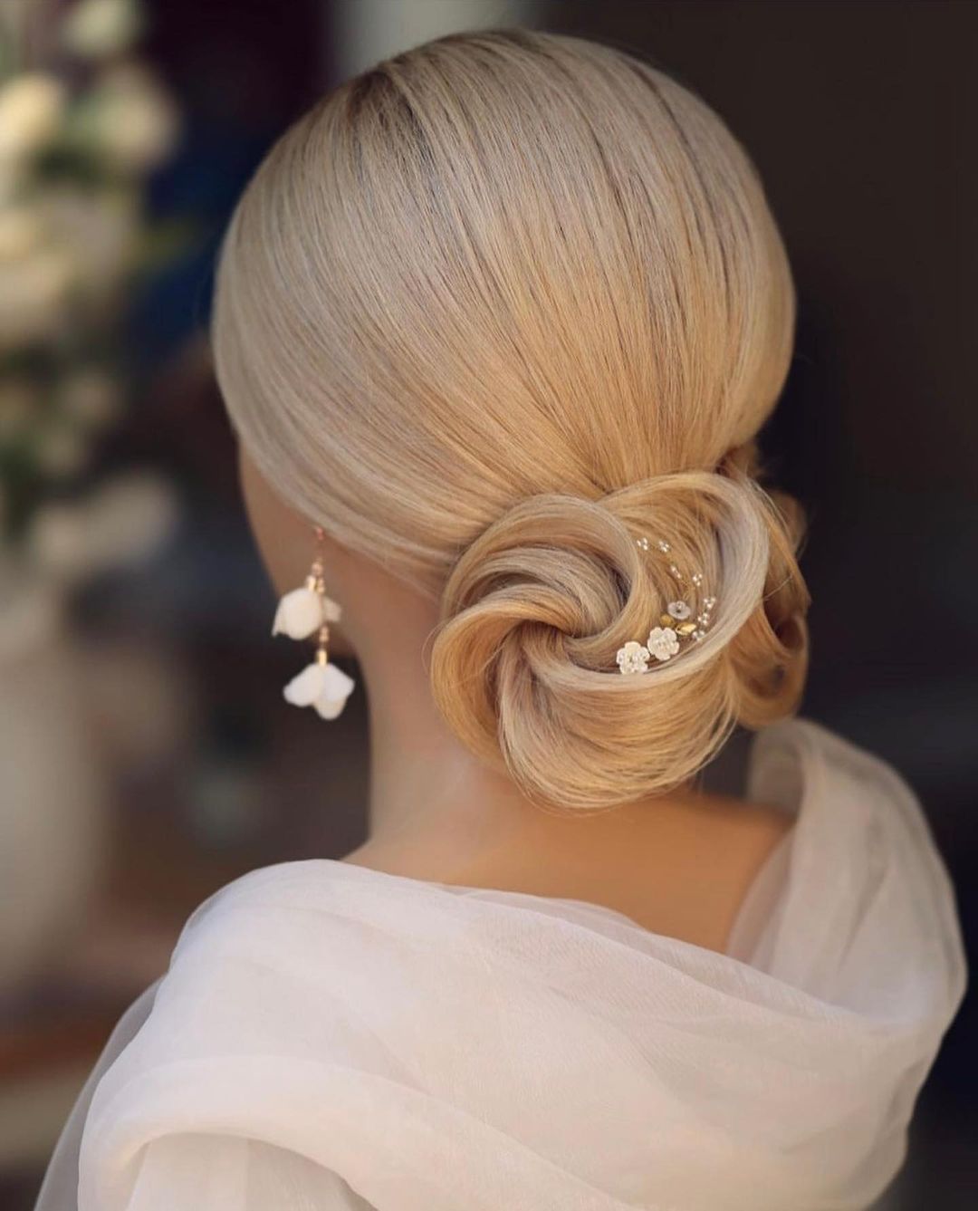low bun wedding hairstyle