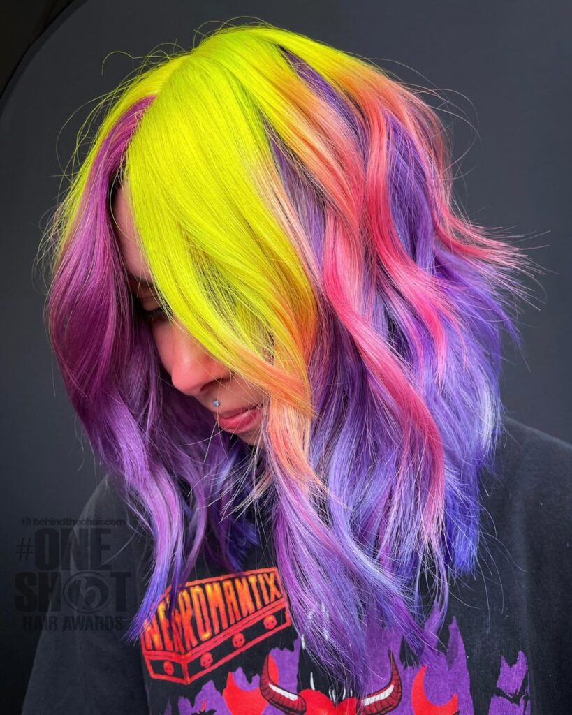 multicolored umbrella hair