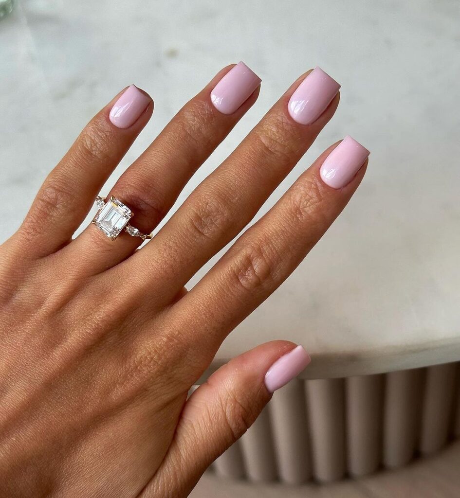pastel pink clean nails
