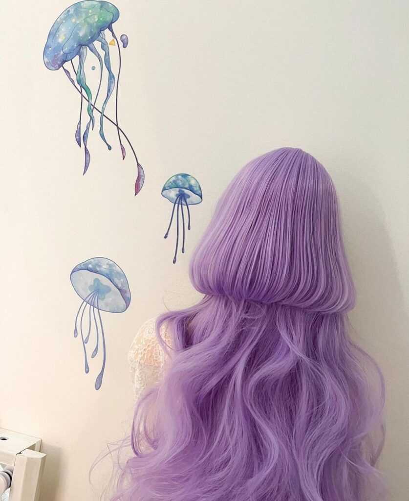 pastel purple jellyfish haircut