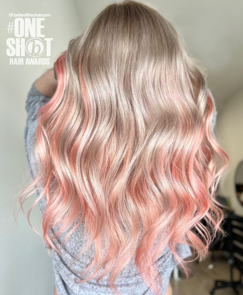 balayage peach fuzz