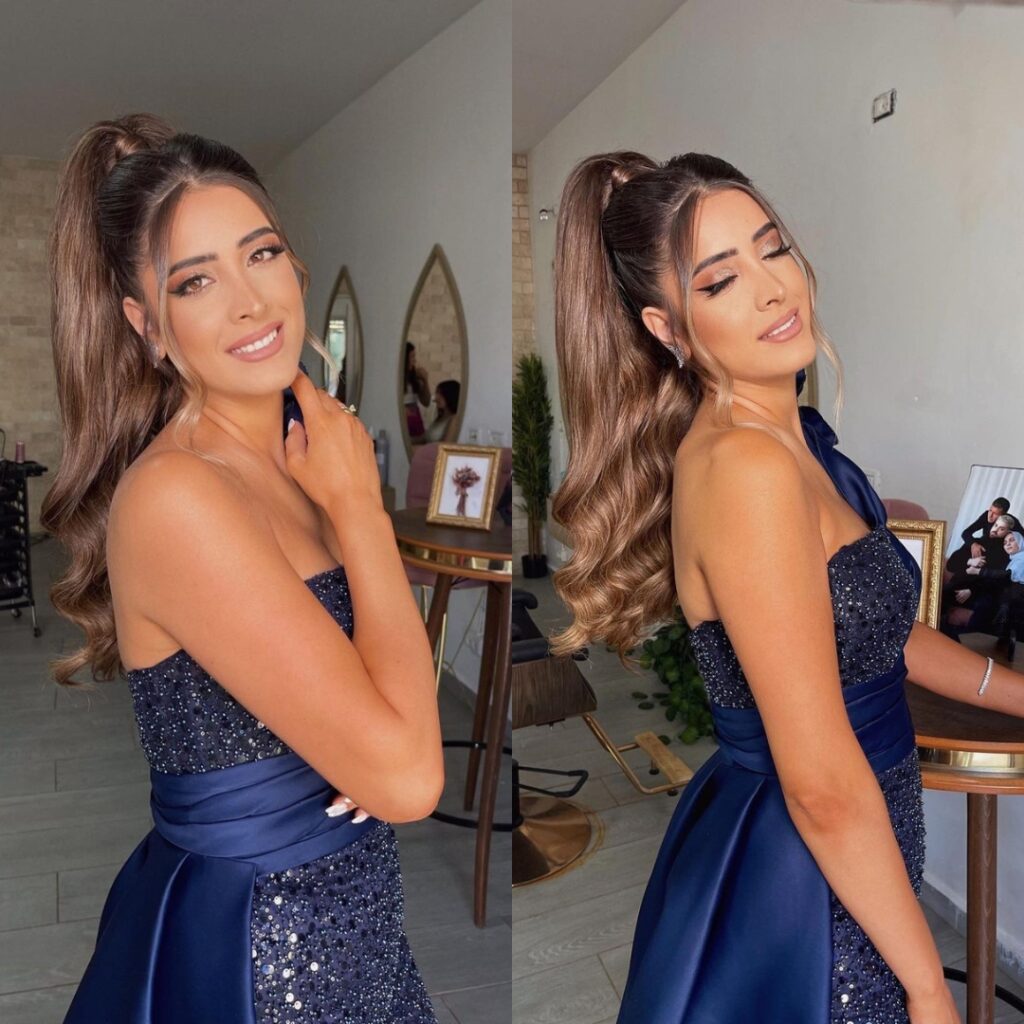 prom makeup idea for cobalt blue dress