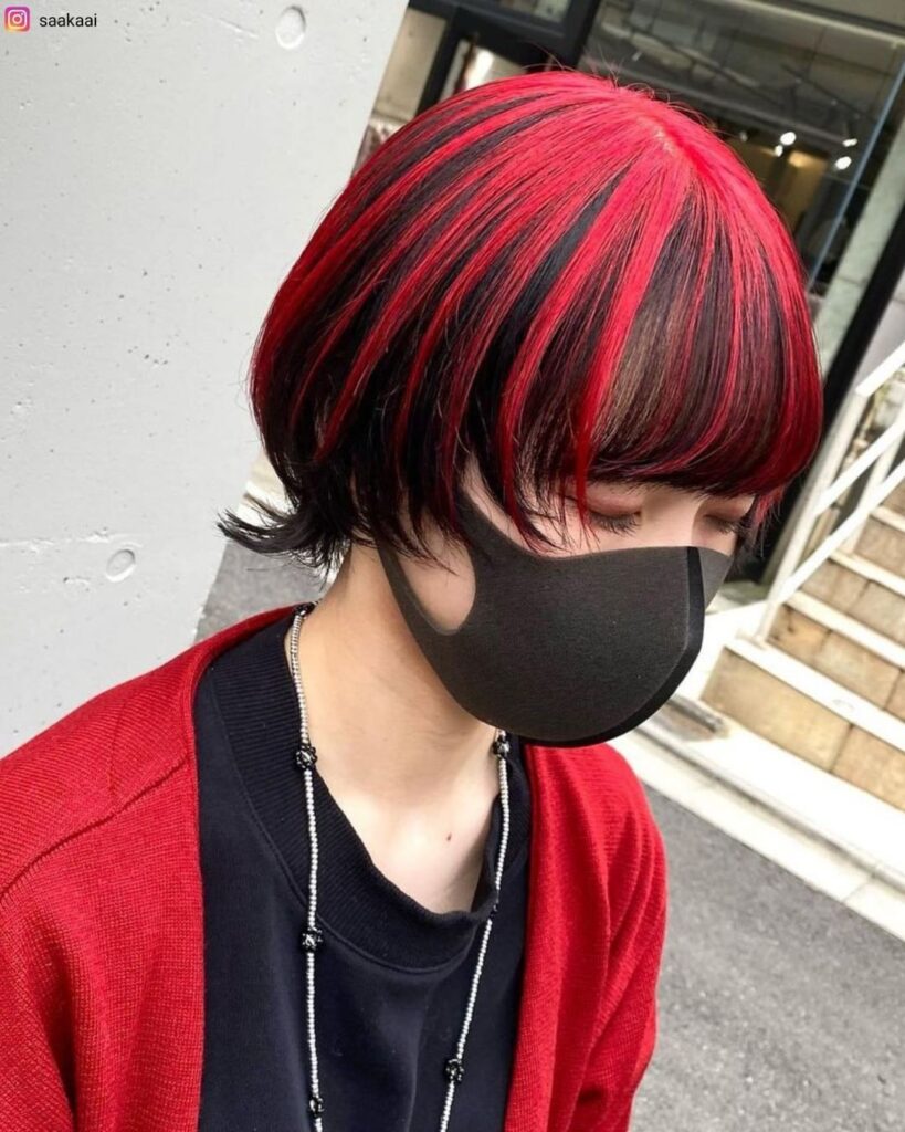 red umbrella hair