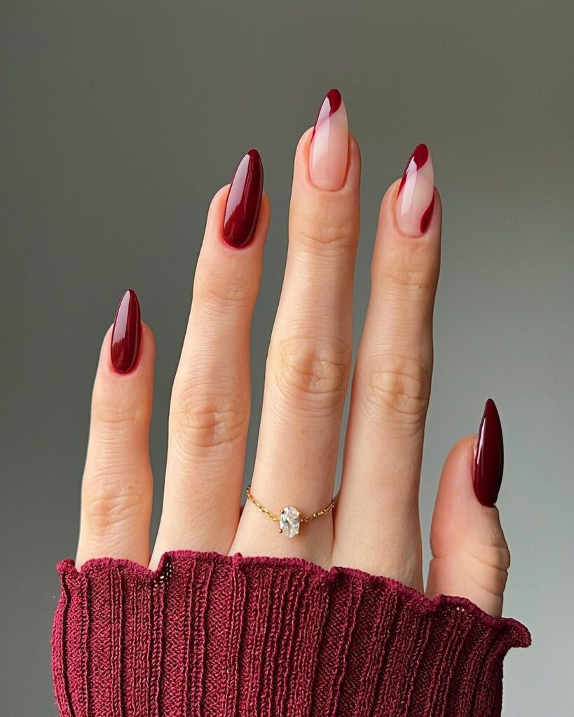 Burgundy Red Nails