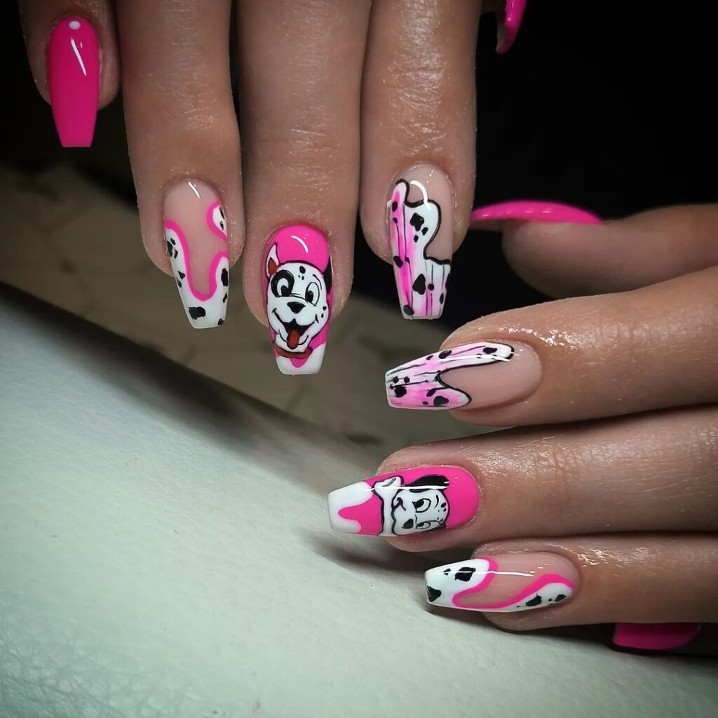 Cool 101 Dalmatian Nails (ongles dalmatiens)