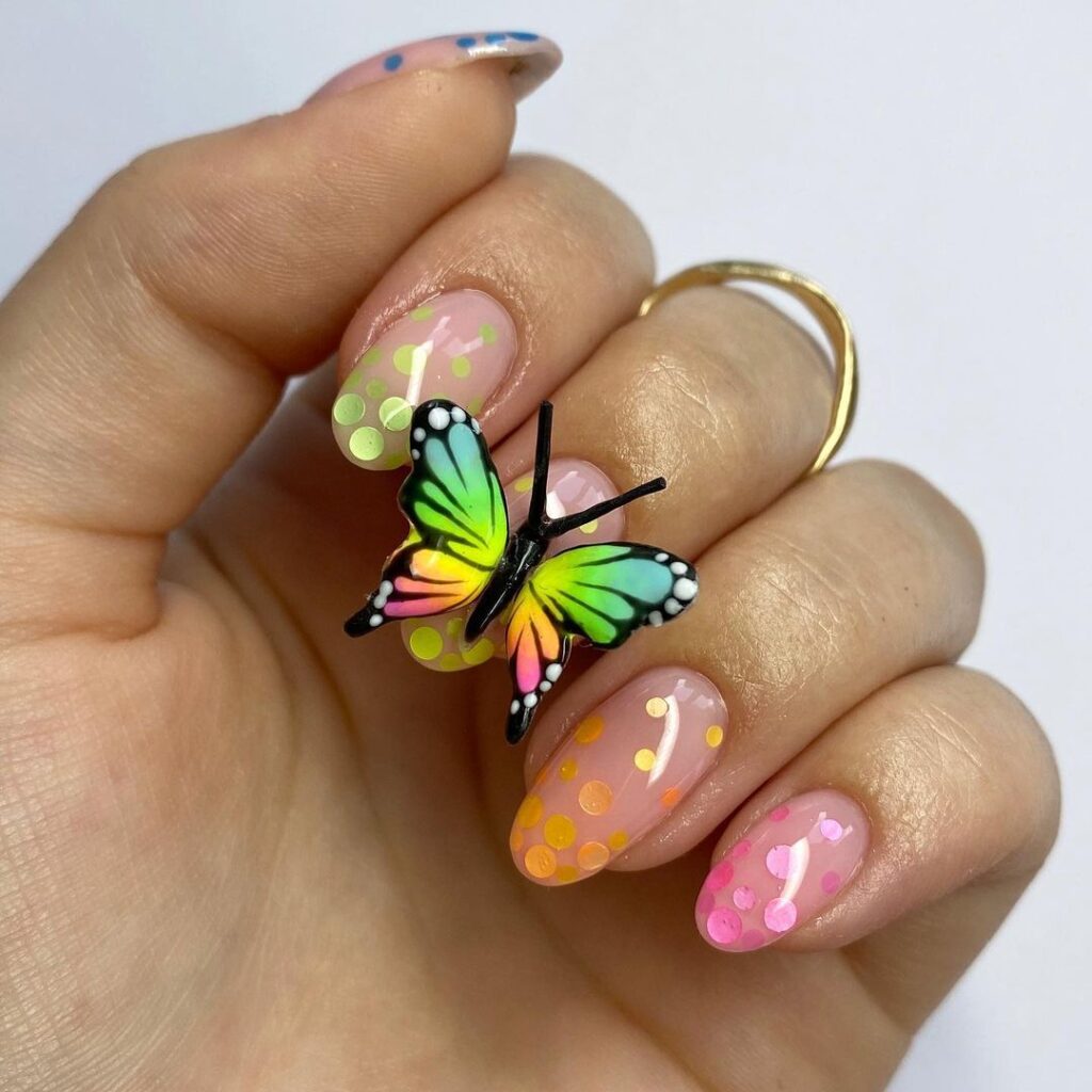 Ongles papillons 3D sympas 