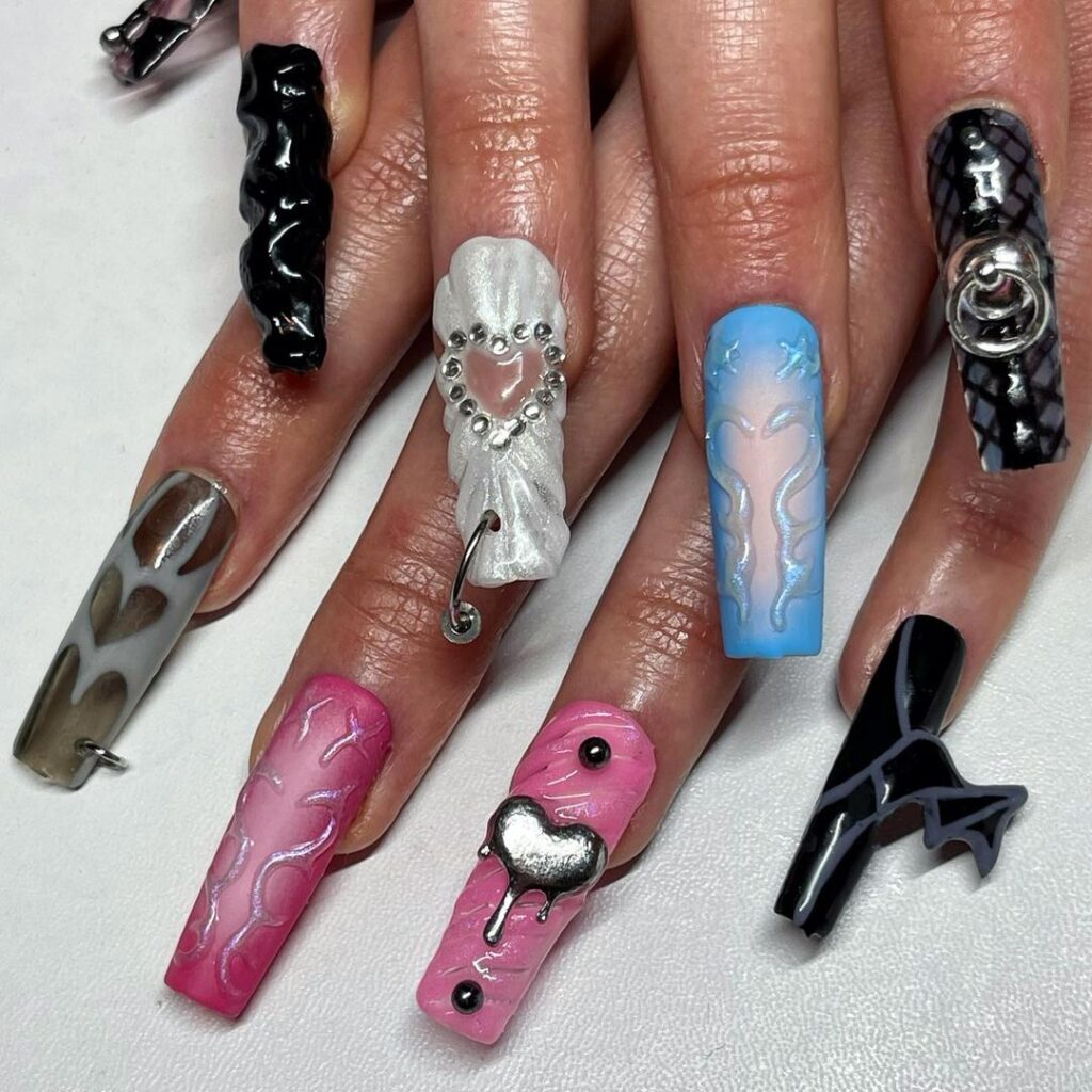 Unhas de gângster para Instagram Baddie