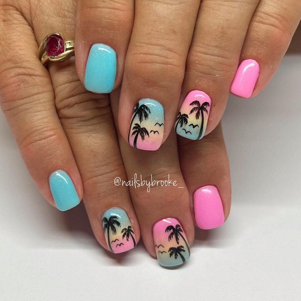Palm Trees Nails