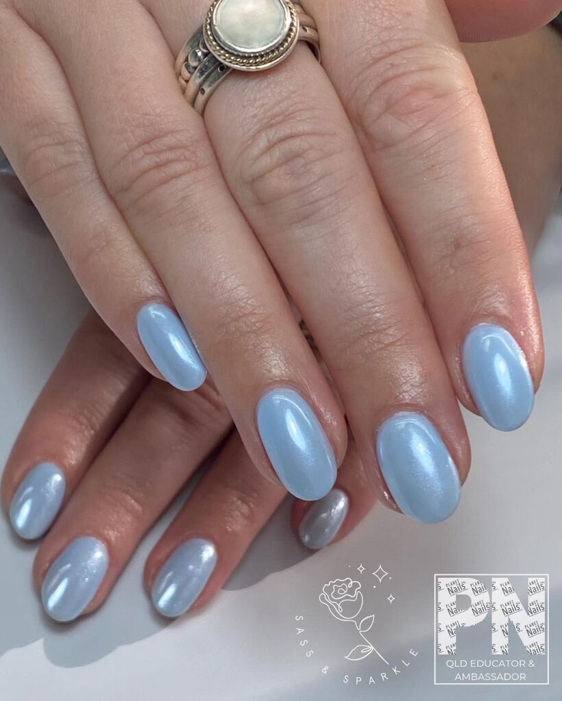 Pearl Blue Nails