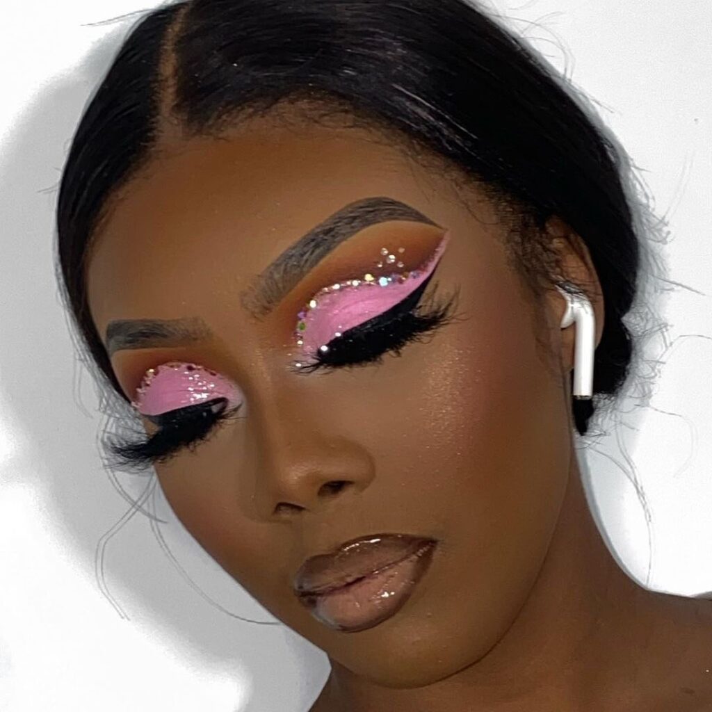 Pink Cut Crease Eyeshadow Glam 
