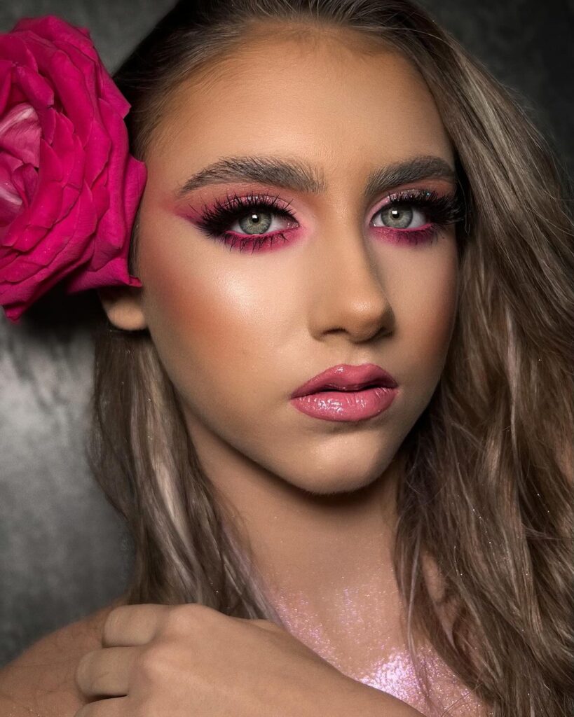 Rose Pink Doll Makeup