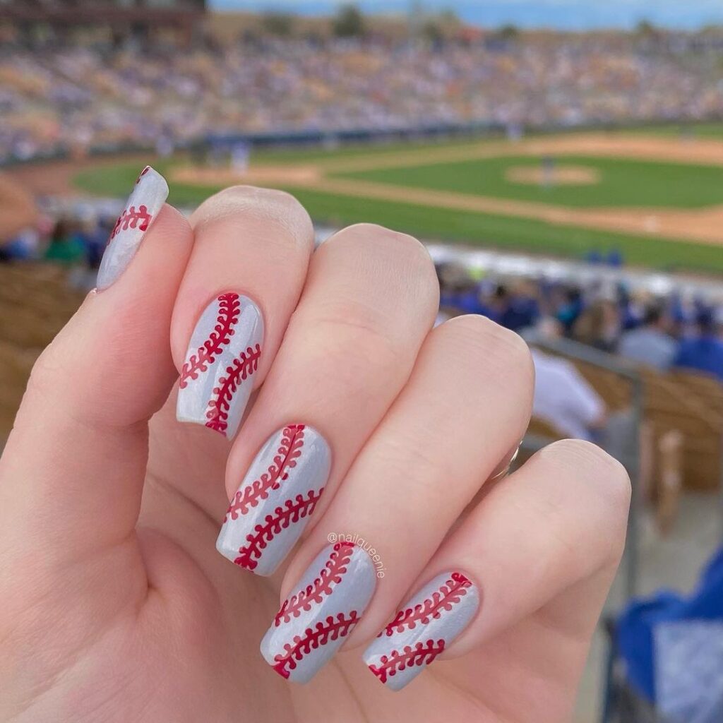 arte de uñas de béisbol