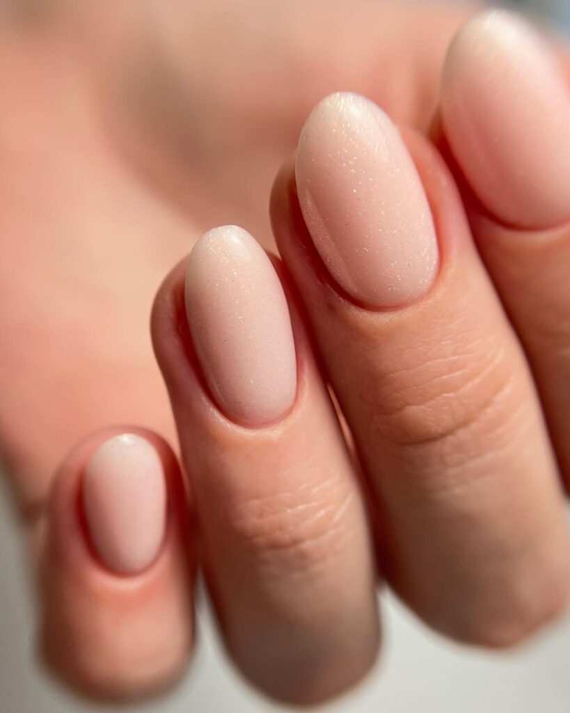 classic almond short clean nails