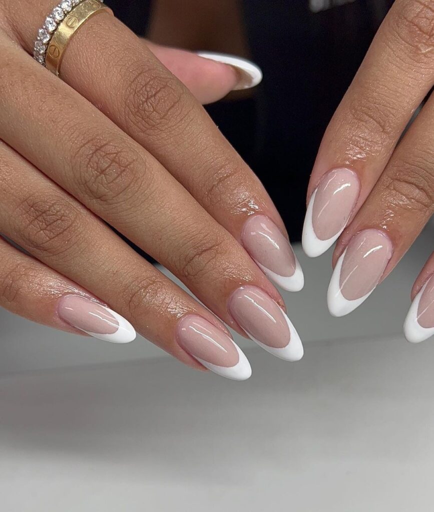 classic white french manicure