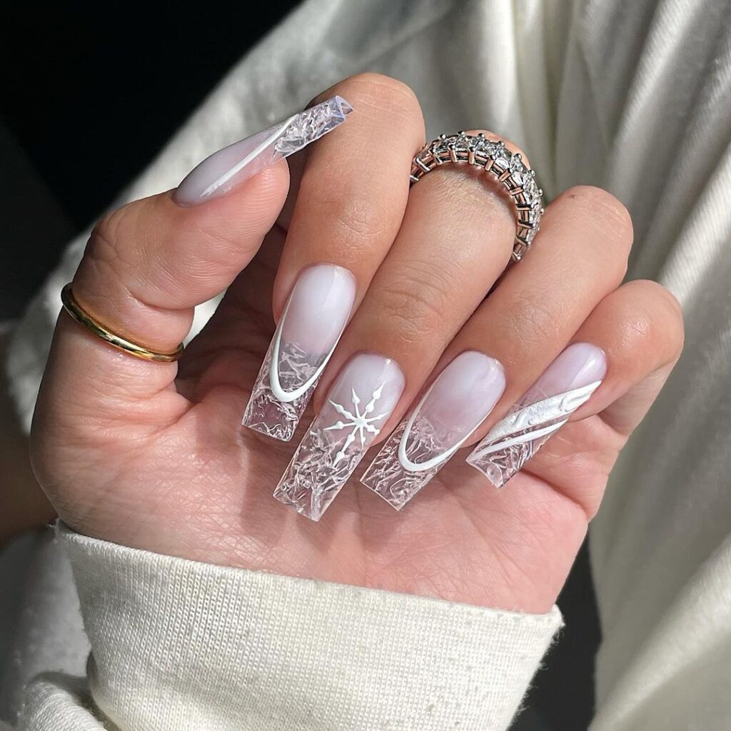 cool white nails
