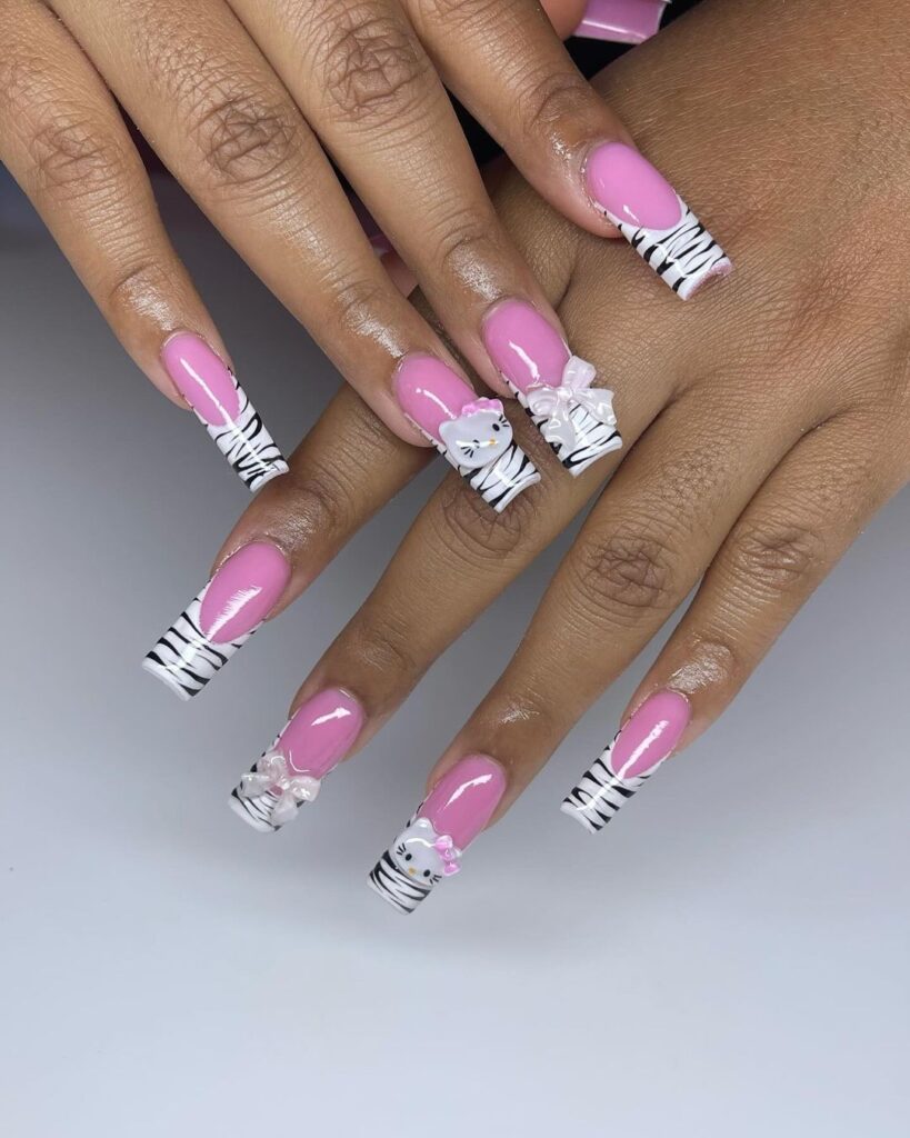 cool zebra nails
