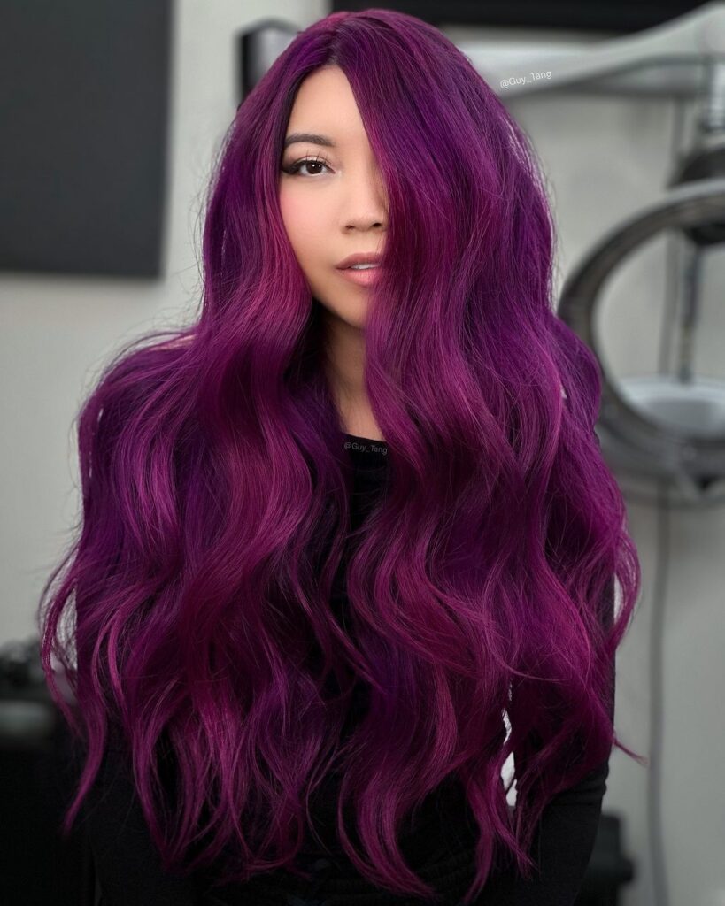 deep cherry violet hair 3