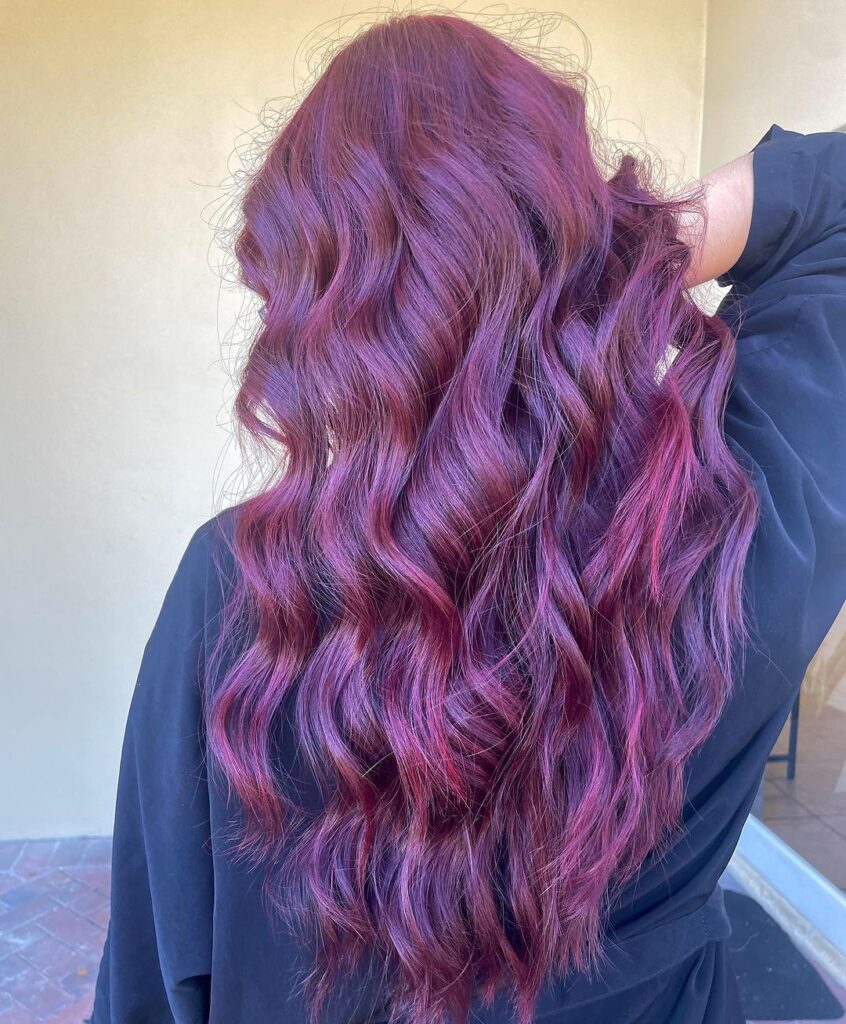 deep cherry violet hair