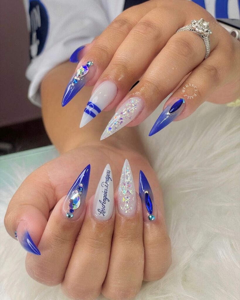 dodgers nail art