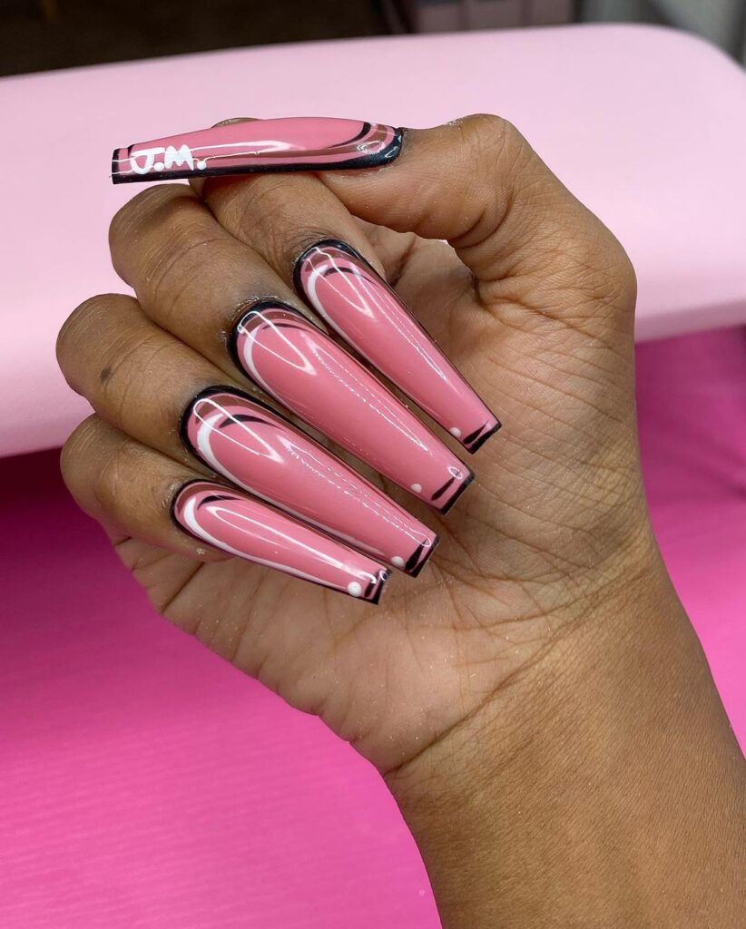 extra large edgy pink ballerina nails