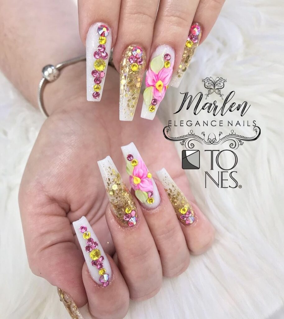 floral ballerina nails