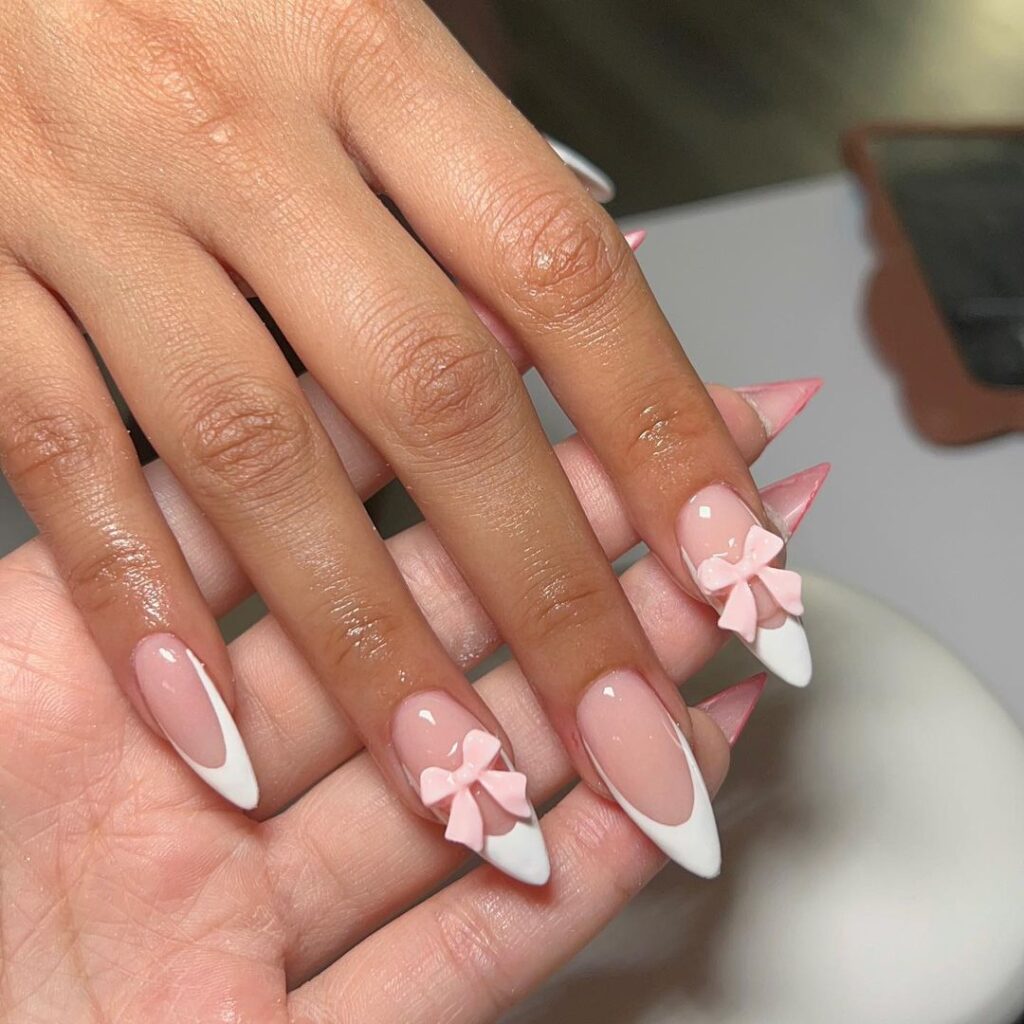 french spring almond nails