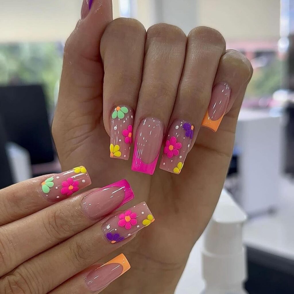 mani floral divertida