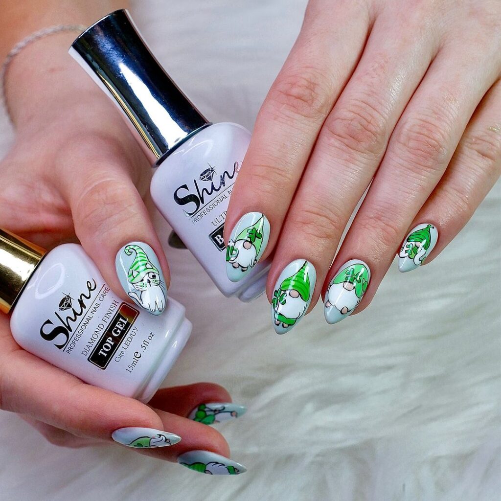 gnome nails for st. patricks day
