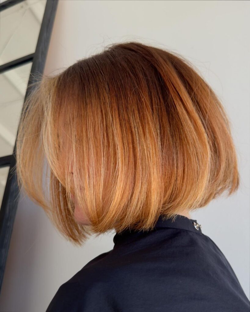 light copper with old money bob hair