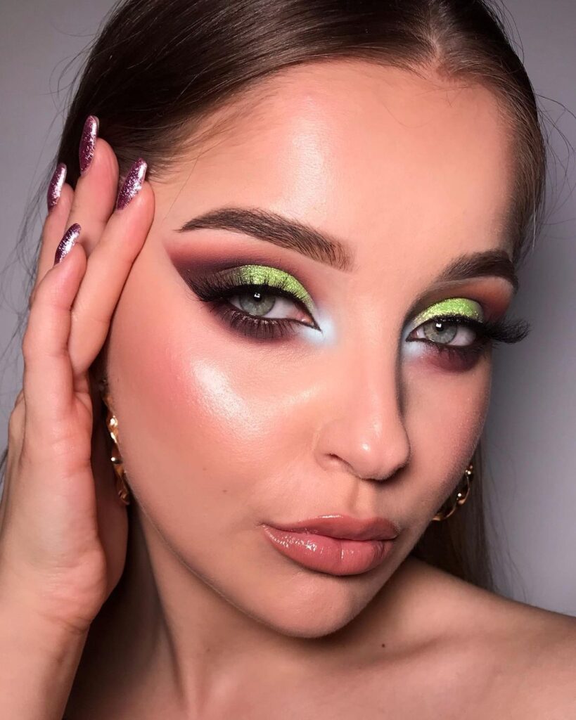 lime prom makeup for green eyes