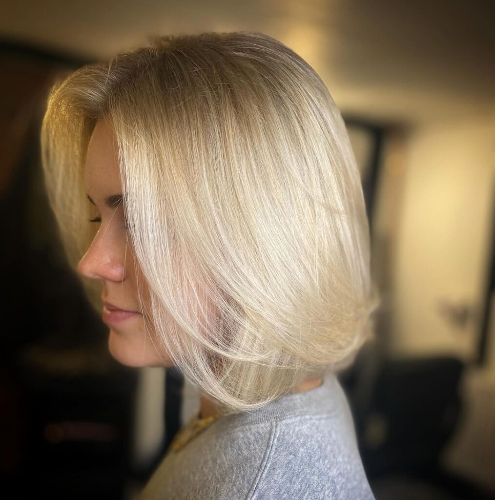old money bob in pearl blonde color