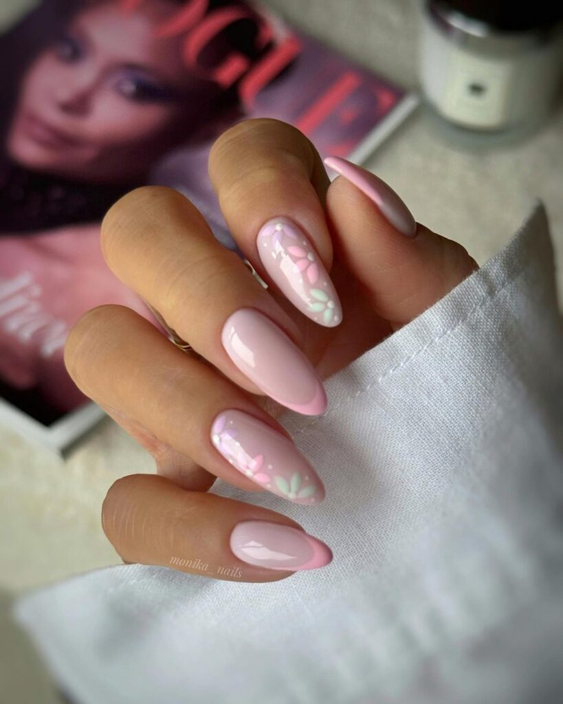 pastel spring almond nails