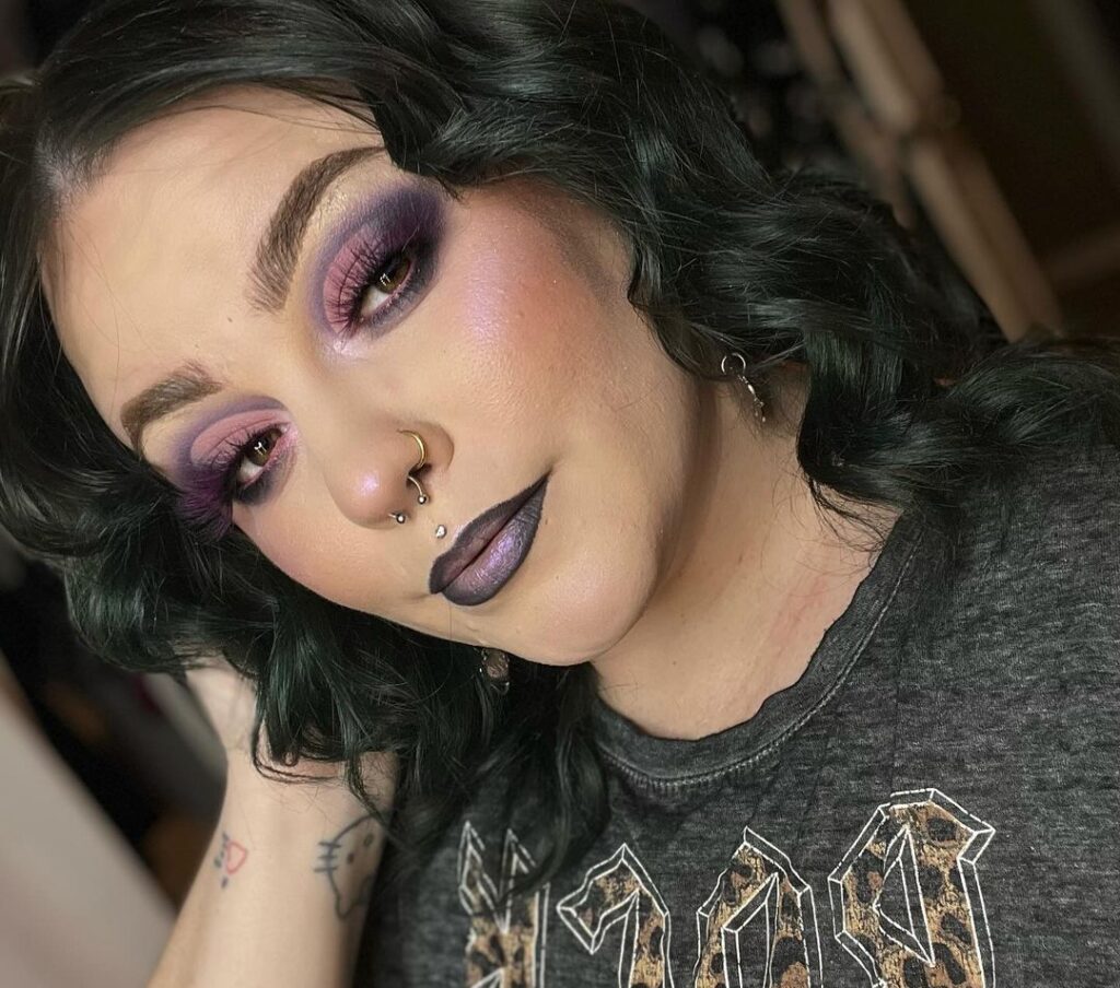 shades of purple emo y2k makeup