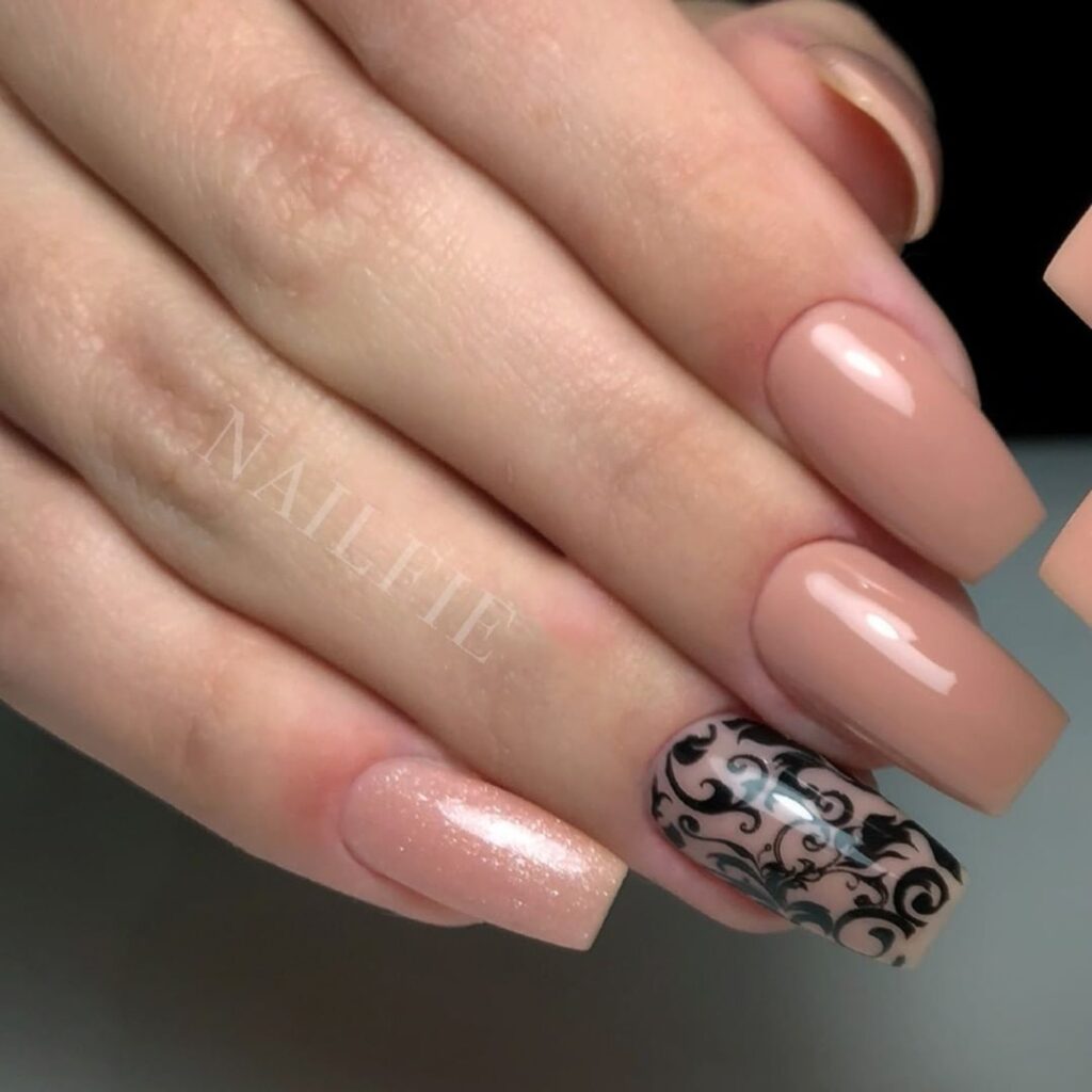 square nude nails