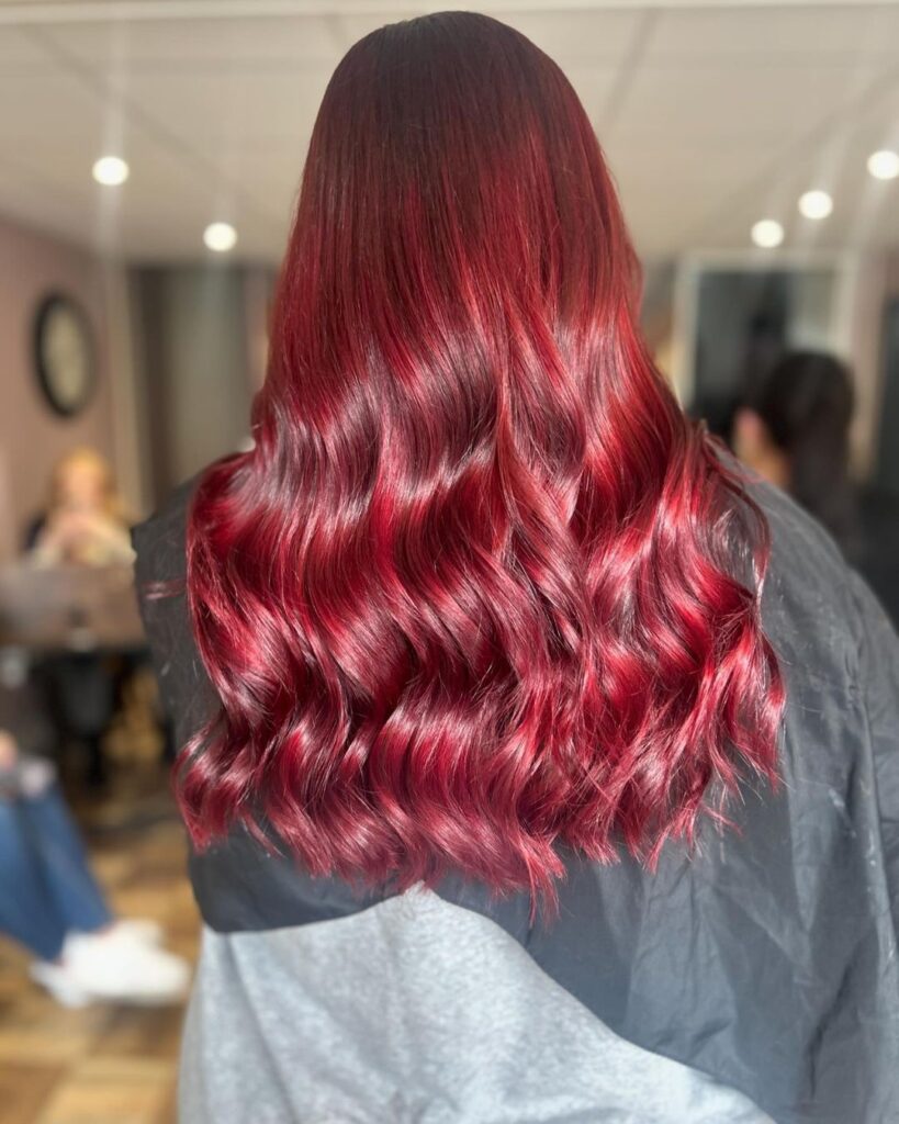 vibrant deep cherry red hair 3
