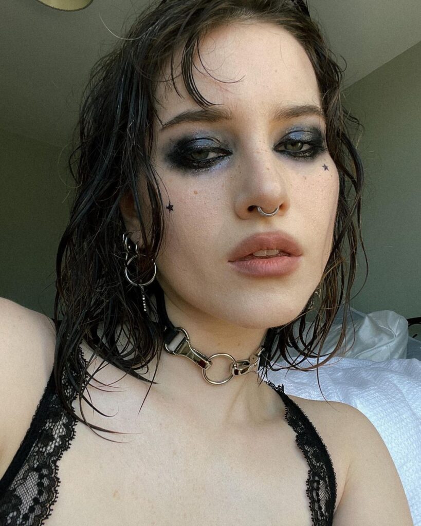 wet messy emo y2k makeup