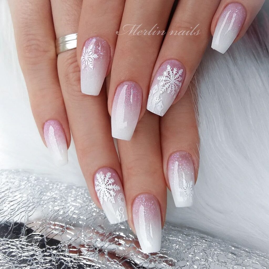 winter ballerina nails