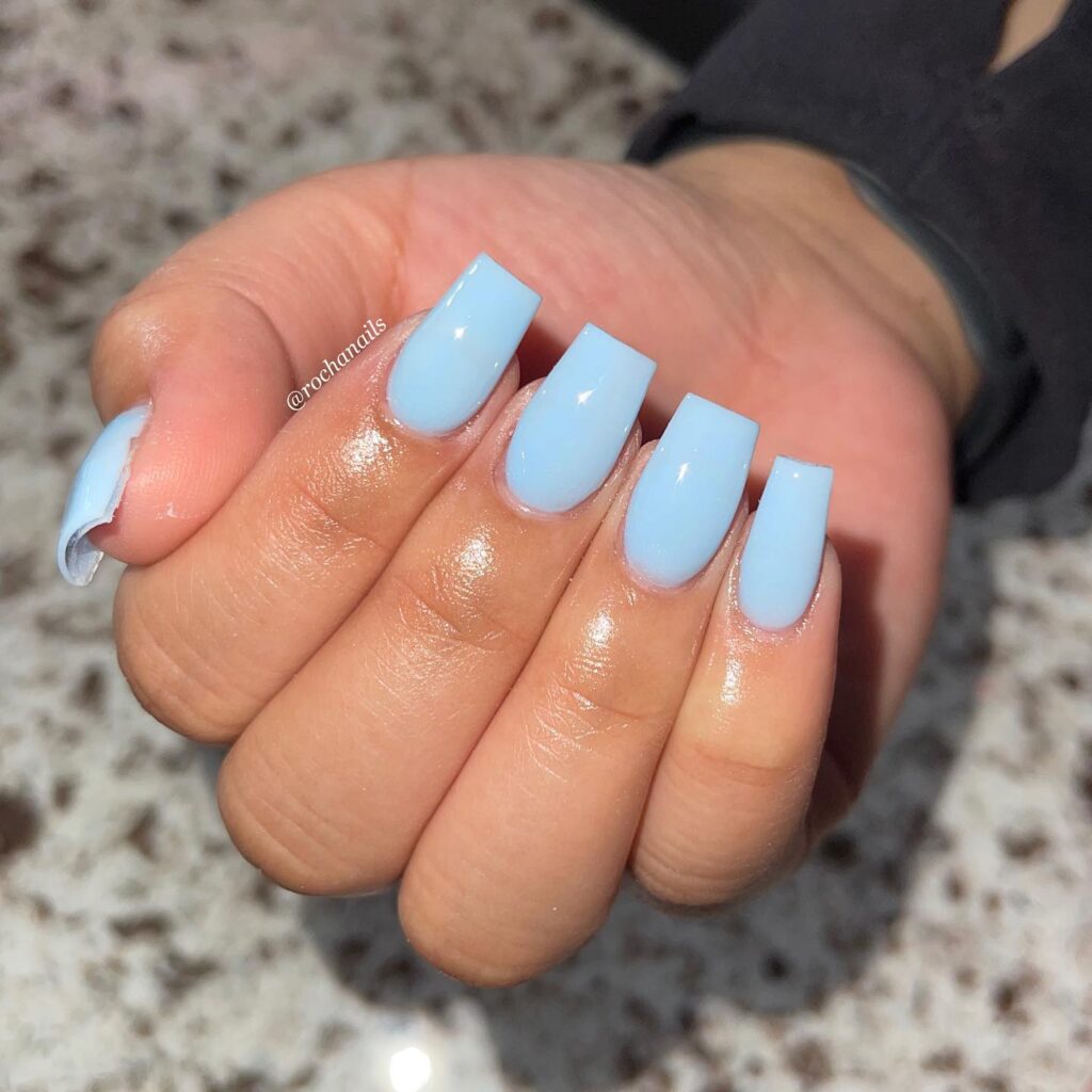sky blue nails