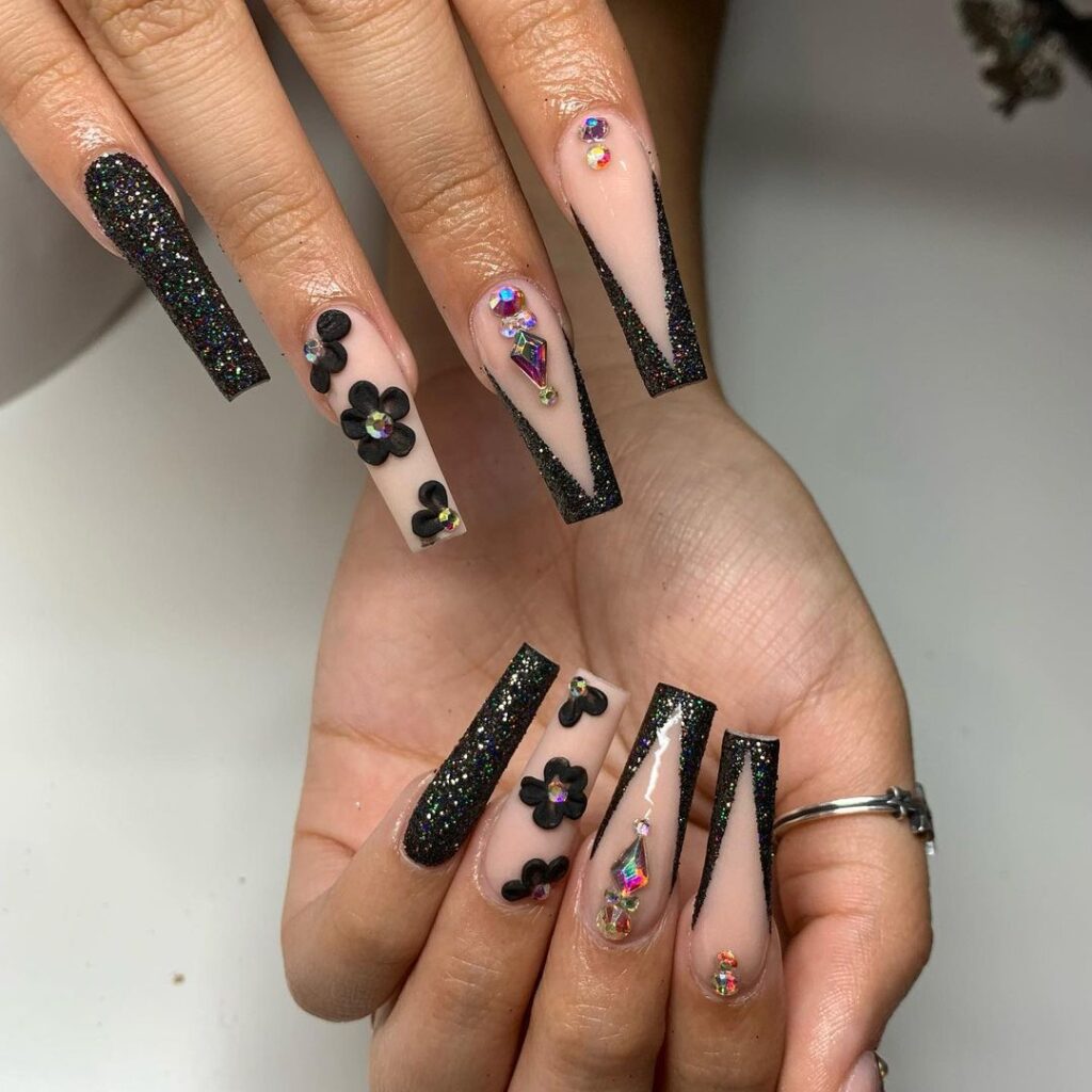 Black Flowery Design