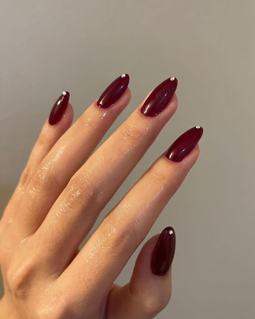 Burgundy Red Nails